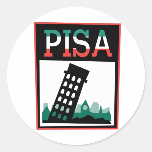Pisa-Poster Ronde Sticker (Voorkant)