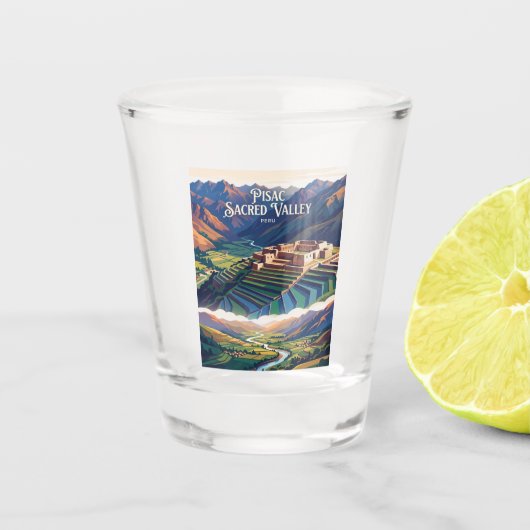 Pisac Heilige Vallei Peru Shot Glas (Voorkant)