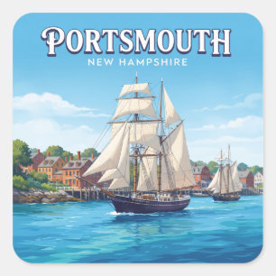 Piscataqua River Haven Portsmouth New Hampshire Vierkante Sticker
