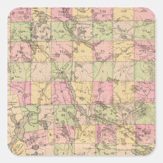 Piscataquis County, Maine Vierkante Sticker (Voorkant)
