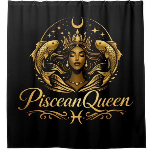 Piscean Queen Gezicht Douchegordijn (Voorkant)