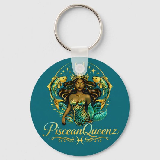 Piscean Queen Gordijn voor Douche Sleutelhanger (Voorkant)