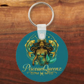 Piscean Queen Gordijn voor Douche Sleutelhanger (Voorkant)