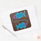 Pisces 2008 vierkante sticker (Envelop)