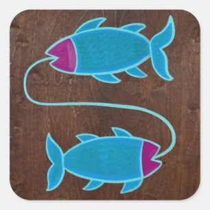 Pisces 2008 vierkante sticker