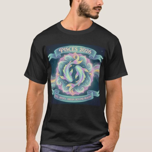 Pisces 2026 Zodiac Mandala | Water Sign Astrology  T-shirt (Voorkant)