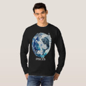 Pisces 2 Fishes Zodiac Sign Astrological Water Nep T-shirt (Voorkant volledig)