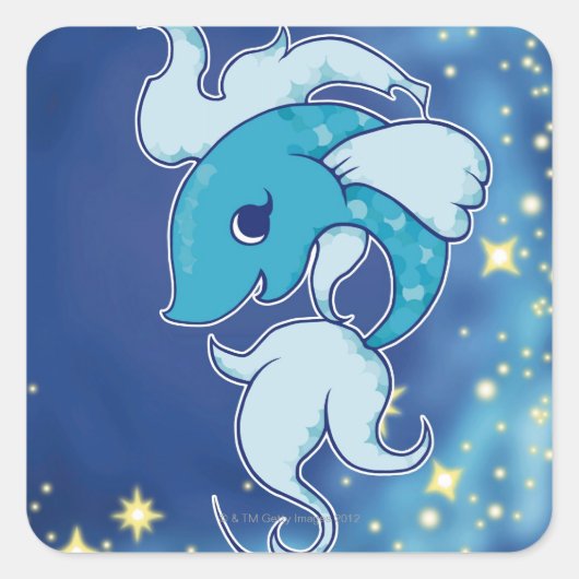 Pisces 2 vierkante sticker (Voorkant)