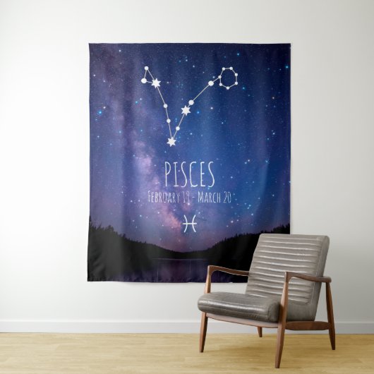 Pisces | Aangepaste astrologie Tapestry Wandkleed (In situ)