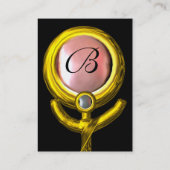 PISCES ABSTRACT, Pearl zwart geel roze grijs Visitekaartje (Achterkant)