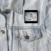 Pisces afdrukken vierkante button 5,1 cm (In situ)