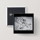 Pisces afdrukken vierkante button 5,1 cm (Voorkant /achterkant)