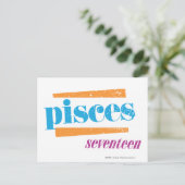 Pisces Aqua Briefkaart (Staand voorkant)