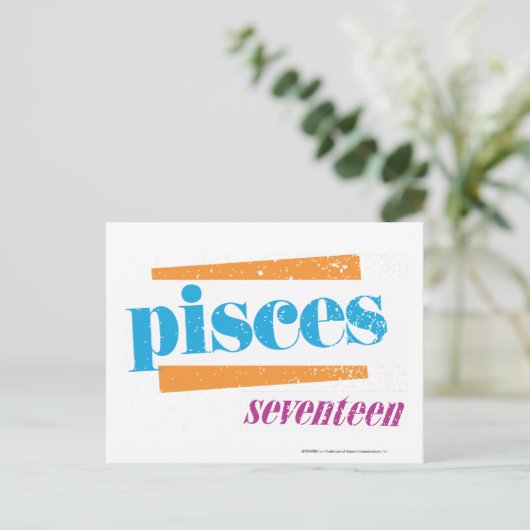 Pisces Aqua Briefkaart (Staand voorkant)