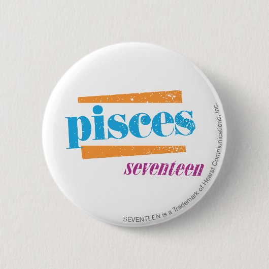 Pisces Aqua Ronde Button 5,7 Cm (Voorkant)
