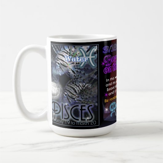 Pisces Aries mok zodiaal wit 15 oz (Links)