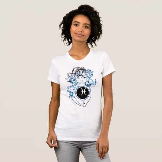 Pisces Art Deco Lady T-shirt (Voorkant volledig)