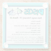 Pisces Astrological Horoscope Zodiac Sign Onderzet Glazen Onderzetter (Achterkant)