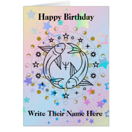 Pisces Astrology Birthday Kaart feb 19-maart 20