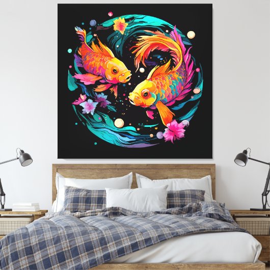 Pisces Astrology Sign Canvas Afdruk (Insitu (Slaapkamer))