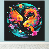 Pisces Astrology Sign Canvas Afdruk (Insitu (Houten vloer))
