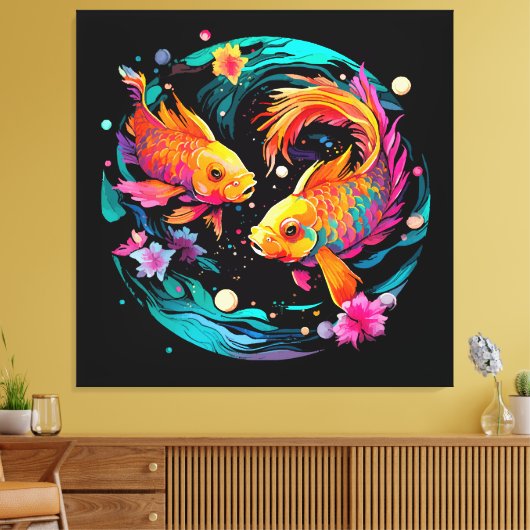 Pisces Astrology Sign Canvas Afdruk (Insitu (Woonkamer))