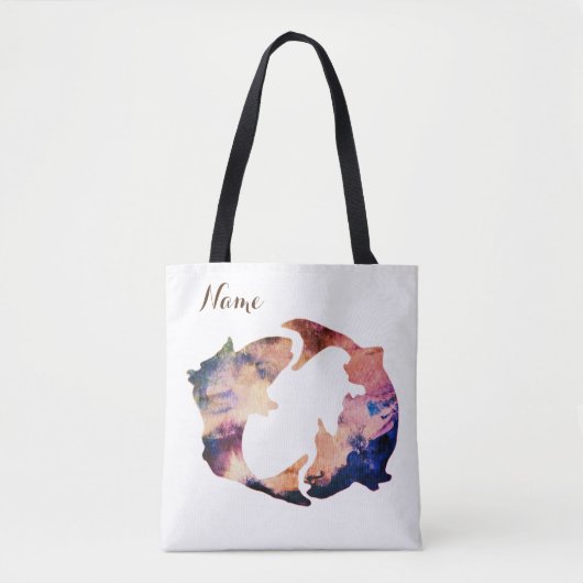 Pisces Astrology Sign Personalized Tote Bag (Voorkant)