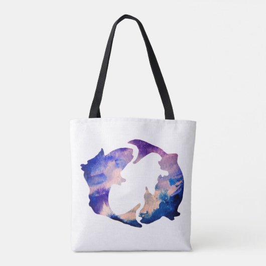 Pisces Astrology Sign Tote Bag (Achterkant)