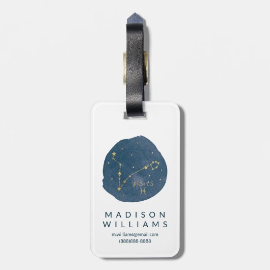 Pisces Bagagelabel (Achterkant verticaal)