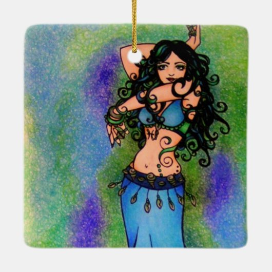 Pisces Belly Dancer Keramisch Ornament (Achterkant)
