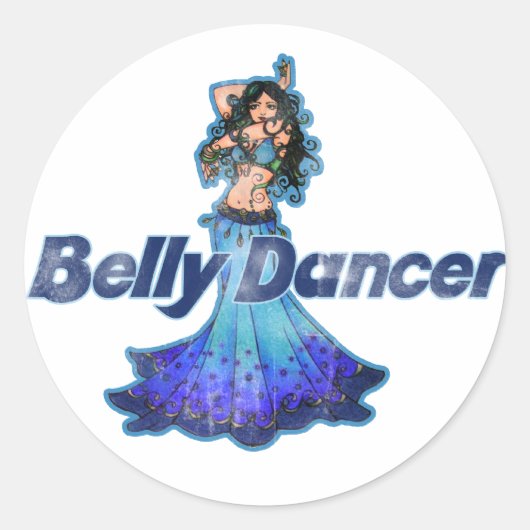 Pisces  Belly Dancer Ronde Sticker (Voorkant)