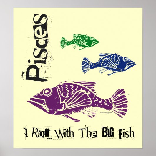 Pisces Big Fish Zodiac Poster (Voorkant)
