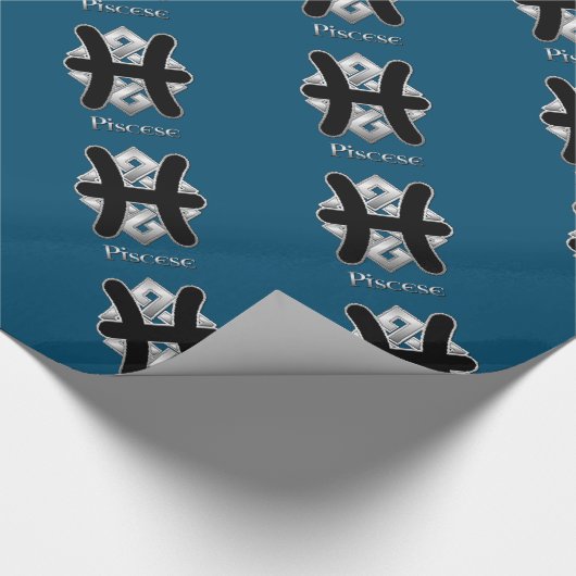 Pisces Birth Sign Celtic Knot Zodiac Paper Cadeaupapier (Hoek)