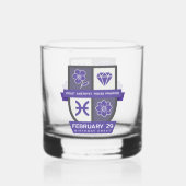 Pisces Birthday Crest™ for February 19-29 Whisky Glas (Voorkant)