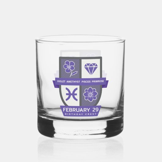 Pisces Birthday Crest™ for February 19-29 Whisky Glas (Voorkant)