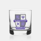 Pisces Birthday Crest™ for February 19-29 Whisky Glas (Achterkant)