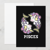 Pisces Birthday Gift Zodiac Sign Unicorn Costume Kaart (Voorkant / Achterkant)