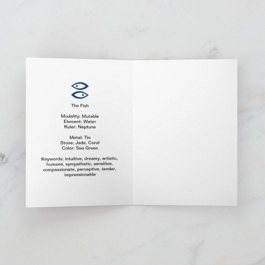 Pisces Birthday Kaart (Binnen)