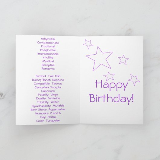 PISCES BIRTHDAY KAART (Binnen)