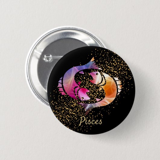 Pisces - Birthday Sign Ronde Button 5,7 Cm (Voorkant /achterkant)