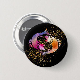 Pisces - Birthday Sign Ronde Button 5,7 Cm