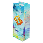Pisces Birthday Wine Gift Bag Wijn Cadeautas (Voorkant Gekanteld)