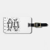 Pisces Birthday Year Astrological Zodiac Sign Bagagelabel (Voorkant horizontaal)