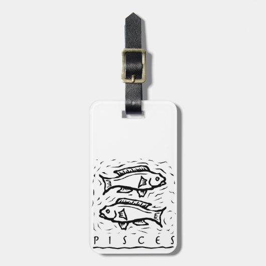 Pisces Birthday Year Astrological Zodiac Sign Bagagelabel (Voorkant verticaal)