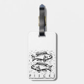 Pisces Birthday Year Astrological Zodiac Sign Bagagelabel (Achterkant verticaal)