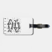 Pisces Birthday Year Astrological Zodiac Sign Bagagelabel (Achterkant horizontaal)