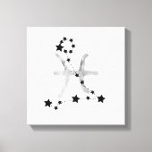 Pisces black & Silver zodiac constellation sterren Canvas Afdruk (Voorkant)