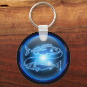 Pisces Blue Glossy Sleutelhanger (Voorkant)