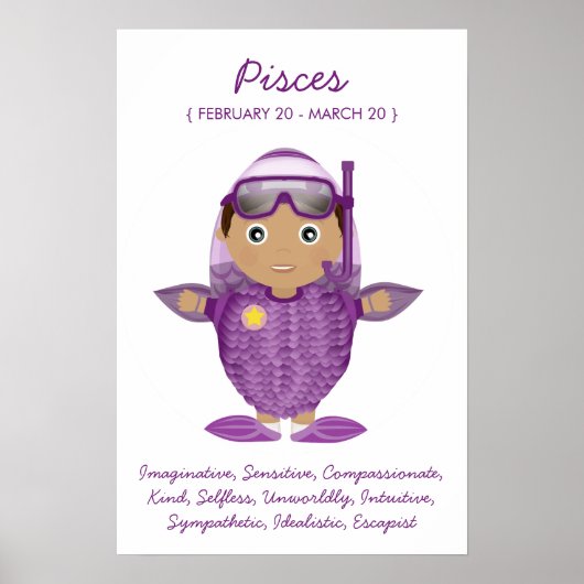 Pisces - Boy Horoscope Poster (Voorkant)