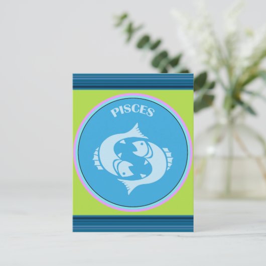 Pisces Briefkaart (Staand voorkant)